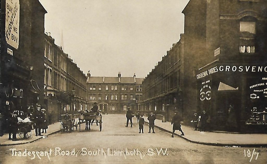 Postcard of Tradescant Road from 1909